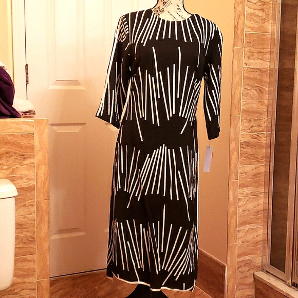 Miss Fitch Dress, Size Small, Black and White